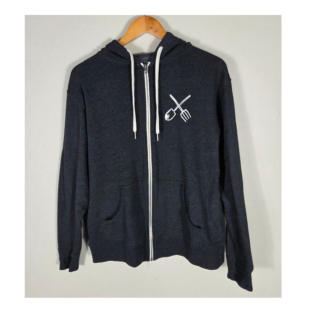 Coalatree Evolution Full Zip Dark Gray Hoodie Size Large Cabin Core Granola
